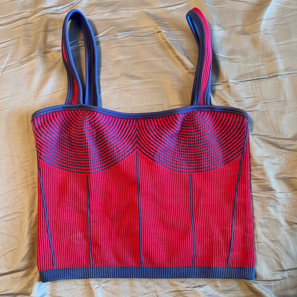 Colorful ribbed tank top